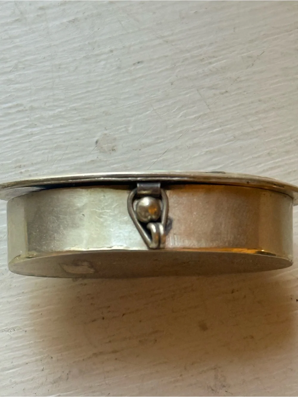 Vtg Mexican Alpaca Silver Abalone Pill Box 2